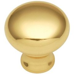 Solid Brass Knob 1/2" Dia Polished Brass Solid Brass Knob 1/2" Dia Polished Brass