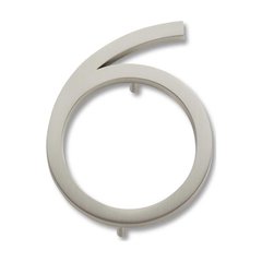 Modern Avalon House Number Six Brushed Nickel Modern Avalon House Number Six Brushed Nickel