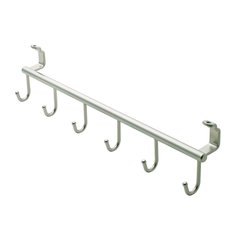 6 Hook Hook Rail For Backsplash Rail System Stainless Look 6 Hook Hook Rail For Backsplash Rail System Stainless Look