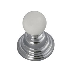 Gaslight 15/16 Inch Diameter Chrome With White Cabinet Knob Gaslight 15/16 Inch Diameter Chrome With White Cabinet Knob