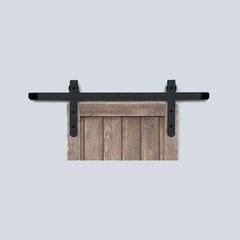 Designer Barn Door Rolling Hardware & 7' Track Rough Iron Designer Barn Door Rolling Hardware & 7' Track Rough Iron