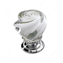 Classic Glass 1-3/16 Inch Diameter Chrome,Clear Cabinet Knob Classic Glass 1-3/16 Inch Diameter Chrome,Clear Cabinet Knob