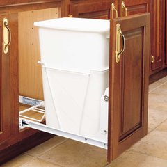 Single Trash Pullout 35 Quart-White Single Trash Pullout 35 Quart-White
