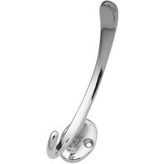 Modern Hook 3/4 inch Center to Center Polished Chrome Modern Hook 3/4 inch Center to Center Polished Chrome