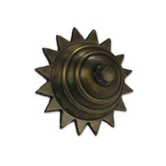 Large Carved Star Clavo 2" Dia - Antique Brass Large Carved Star Clavo 2" Dia - Antique Brass