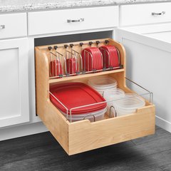Food Storage Container Organizer 24 inch Wood Food Storage Container Organizer 24 inch Wood