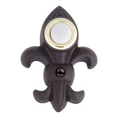Fleur De Lis Lighted Doorbell Button Aged Bronze Fleur De Lis Lighted Doorbell Button Aged Bronze