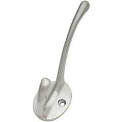 Modern Hook 7/8 inch Center to Center Satin Silver Cloud Modern Hook 7/8 inch Center to Center Satin Silver Cloud