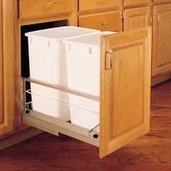 Double Trash Pullout 35 Quart-White Double Trash Pullout 35 Quart-White