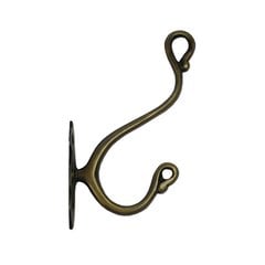 Swan Hook with Carved Back 6" L X 1-1/2" W - Antique Brass Swan Hook with Carved Back 6" L X 1-1/2" W - Antique Brass