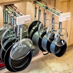 Pair of Glideware 22 inch Slide Out Organizers 14 Hooks Maple Pair of Glideware 22 inch Slide Out Organizers 14 Hooks Maple