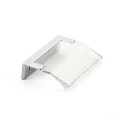 Positano Edge Pull 1-1/4" C/C Polished Chrome and Clear Positano Edge Pull 1-1/4" C/C Polished Chrome and Clear