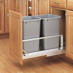 Double Trash Pullout 35 Quart-Silver Double Trash Pullout 35 Quart-Silver
