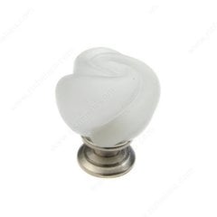 Classic Glass 1-3/16 Inch Diameter Brushed Nickel,Frosted Clear Cabinet Knob Classic Glass 1-3/16 Inch Diameter Brushed Nickel,Frosted Clear Cabinet Knob