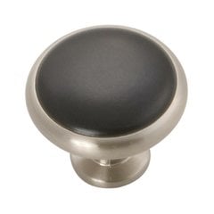 Tranquility 1-3/8 Inch Diameter Satin Nickel with Black Cabinet Knob Tranquility 1-3/8 Inch Diameter Satin Nickel with Black Cabinet Knob