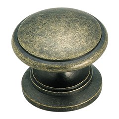 Solid Brass 1-1/4 Inch Diameter Weathered Brass Cabinet Knob Solid Brass 1-1/4 Inch Diameter Weathered Brass Cabinet Knob