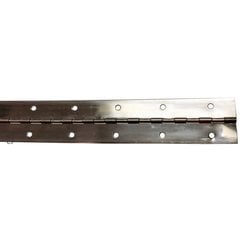 2 Inch Continuous Piano Hinge 72 Inch Long - Nickel - Plated Steel 2 Inch Continuous Piano Hinge 72 Inch Long - Nickel - Plated Steel