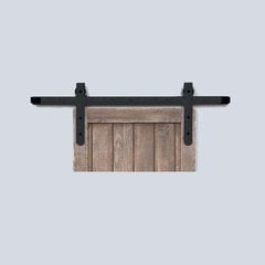 Designer Barn Door Rolling Hardware & 8' Track Rough Iron Designer Barn Door Rolling Hardware & 8' Track Rough Iron