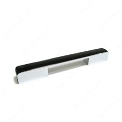 Black & White 6-5/16 Inch Center to Center Chrome Cabinet Pull Black & White 6-5/16 Inch Center to Center Chrome Cabinet Pull