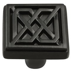 Celtic Square Knob 1-1/4" Dia Matte Black Celtic Square Knob 1-1/4" Dia Matte Black