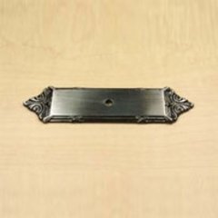 Georgian 3-3/4 Inch Center to Center Antique Pewter Back-plate Georgian 3-3/4 Inch Center to Center Antique Pewter Back-plate
