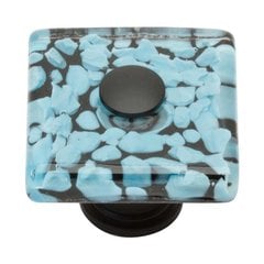 Glass 1-1/2 Inch Diameter Matte Black Cabinet Knob Glass 1-1/2 Inch Diameter Matte Black Cabinet Knob