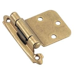 Variable Overlay Hinge Burnished Brass-Sold Per Pair Variable Overlay Hinge Burnished Brass-Sold Per Pair