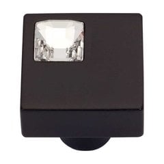 Boutique Crystal 1 Inch Diameter Matte Black Cabinet Knob Boutique Crystal 1 Inch Diameter Matte Black Cabinet Knob