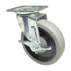 Thermoplastic Rubber Caster with Swivel and Brake - Grey Thermoplastic Rubber Caster with Swivel and Brake - Grey