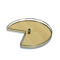 Kessebohmer 3/4 Round Kidney Tray Set 28" Chrome/Maple Kessebohmer 3/4 Round Kidney Tray Set 28" Chrome/Maple