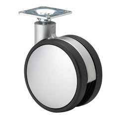 Slim Twin Wheel Caster With Swivel - Silver Slim Twin Wheel Caster With Swivel - Silver