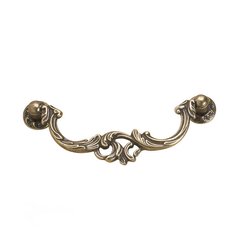 Louis XV 4-1/4 Inch Center to Center Burnished Brass Cabinet Bail Pull Louis XV 4-1/4 Inch Center to Center Burnished Brass Cabinet Bail Pull