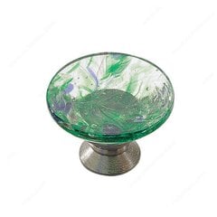 Classic Glass 1-3/16 Inch Diameter Chrome,Harlequin Green Cabinet Knob Classic Glass 1-3/16 Inch Diameter Chrome,Harlequin Green Cabinet Knob