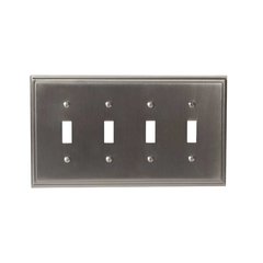 Mulholland Four Toggle Wall Plate Satin Nickel Mulholland Four Toggle Wall Plate Satin Nickel