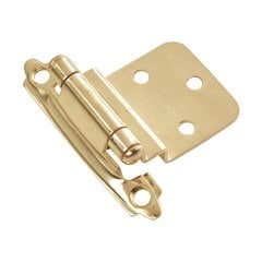 3/8" Inset Surface Mt. Hinge Pair Polished Brass Self Close 3/8" Inset Surface Mt. Hinge Pair Polished Brass Self Close