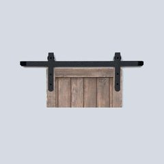 Designer Barn Door Rolling Hardware & 6' Track Rough Iron Designer Barn Door Rolling Hardware & 6' Track Rough Iron