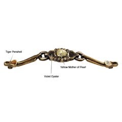 Heirloom Treasures 6-1/2 Inch Center to Center Antique Brass/Mother of Pearl/Violet Oyster Cabinet Pull Heirloom Treasures 6-1/2 Inch Center to Center Antique Brass/Mother of Pearl/Violet Oyster Cabinet Pull