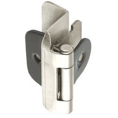 Double Demountable 1/2" Overlay Hinge Satin Nickel- Pair Double Demountable 1/2" Overlay Hinge Satin Nickel- Pair