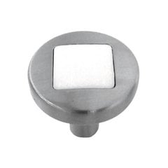 Loft 1 Inch Diameter Satin Nickel With White Matte Cabinet Knob Loft 1 Inch Diameter Satin Nickel With White Matte Cabinet Knob