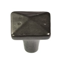 Carbonite Square Knob 1-1/4 inch Diameter Black Iron Carbonite Square Knob 1-1/4 inch Diameter Black Iron