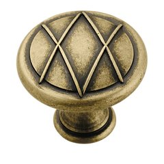Lattice 1-5/16 Inch Diameter Distressed Brass Cabinet Knob Lattice 1-5/16 Inch Diameter Distressed Brass Cabinet Knob