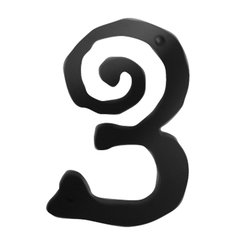 Large Scroll House Number Three Matte Black Large Scroll House Number Three Matte Black