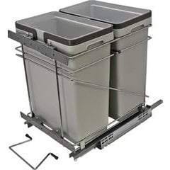15 Inch Double Waste Bin Pullout 498mm x 381m x 495mm - Silver 15 Inch Double Waste Bin Pullout 498mm x 381m x 495mm - Silver