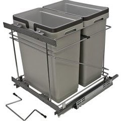 18 Inch Double Waste Bin Pullout 498X457X495mm - Silver 18 Inch Double Waste Bin Pullout 498X457X495mm - Silver