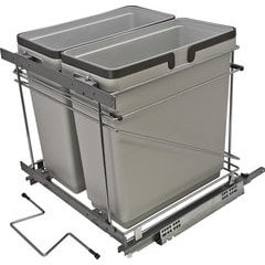 21 Inch Double Waste Bin Pullout 498X533X495mm - Silver 21 Inch Double Waste Bin Pullout 498X533X495mm - Silver