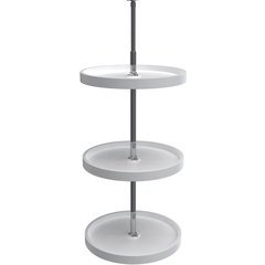 38% OFF 18 Inch Diameter Full Circle 3-Shelf Dependently Rotating Lazy Susan Set - White