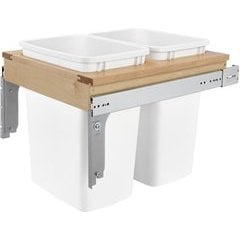 26% OFF 35 Quart Wood Top Mount Double Trash Pull-Out Waste Containers for 1-5/8" Face Frame Cabinet, Min. Cabinet Opening: 18" Wide - Natural