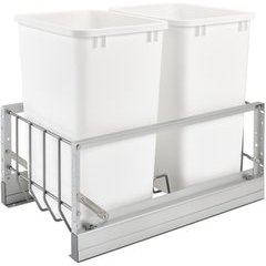 23% OFF 35 Quart Premiere Double Trash Pull-Out Waste Containers, Min. Cabinet Opening: 15" Wide - White