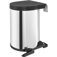 32% OFF 15 Liter Single Round Pivot-Out Waste Container Bin, Min. Cabinet Opening: 13-7/16" Wide - Stainless