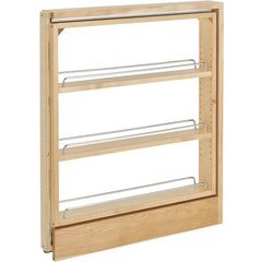 24% OFF 3 Inch Width Wood Pull-Out Kitchen Base Cabinet Organizer with Top Slide - Natural, Min. Cabinet Opening: 3" W x 23" D x 26-3/8" H